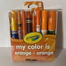 Crayola My Favorite Color Is Orange 8pc Set 2015 Coloring Crayons Markers NEW
