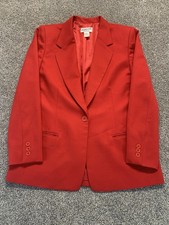 Vintage Pendleton Blazer Womens 12 Red Sport Coat Jacket Virgin Wool USA Made