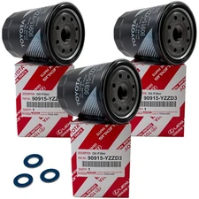 Genuine Oil Filter 90915-YZZD3 with Drain Plug Washers | 3 PACK | with Toyota...