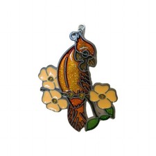 Suncatcher Cardinal/Bird on Flower Branch Sparkle 4.5" 3.5"