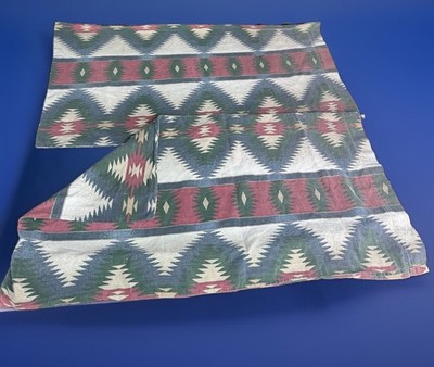 2 Vtg Aztec Southwest  Pillowcases - King Pair Multicolor Geometric Soft Shams