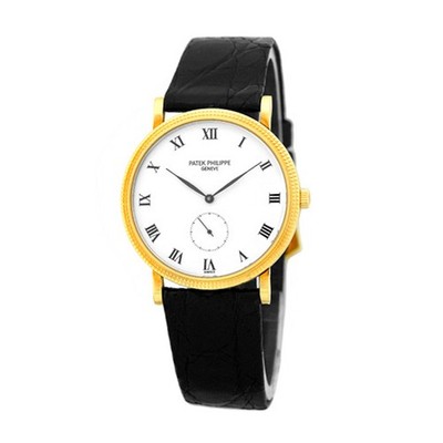 PATEK PHILIPPE 18K Yellow Gold 33mm Calatrava # 3919 Box Warranty 