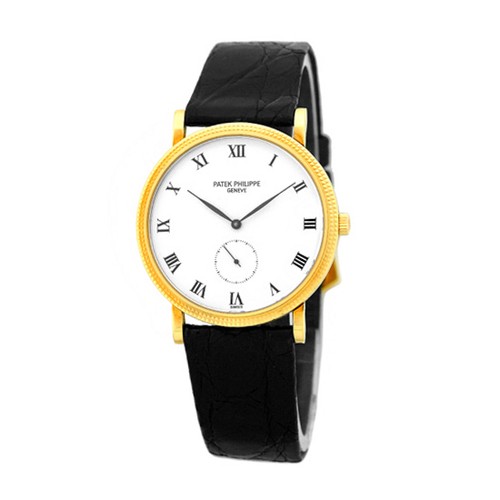 PATEK PHILIPPE 18K Yellow Gold 33mm Calatrava # 3919 Box Warranty 