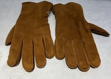 GATES Men  s Suede Lambskin Work Gloves Fleece Lined Vintage Size L