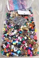 Large Lot of Jewlery Making Supplies Beads Assorted Childrens Crafts Bead Bucket