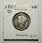 1924-D Mercury Dime 10C SILVER - Very Good (VG)