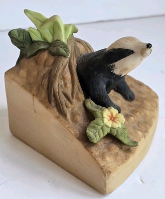 Danbury Mint Fine Porcelain BADGER B Hersey Vintage Section Woodland Life Series