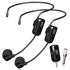 2.4G Wireless Headset Mic and Handheld Mic 2 in 1, 30m Stable Transmission, D...