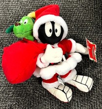 Marvin the Martian Santa Plush with K-9 1999 Bean Bag Warner Bros Brothers