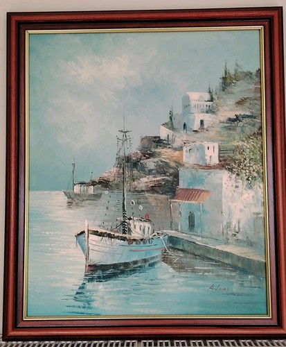 Vintage Oil On Canvas Painting Signed Adams
