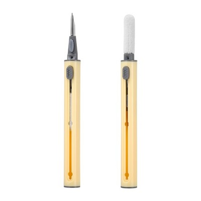 2PCS Earphone Cleaner Kit - Multi-Function Cleaner Kit Soft Brush,Light Yellow