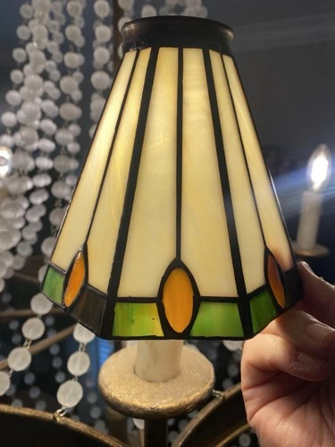 Vintage Tiffany Style Stained Glass Mini Lamp Shade
