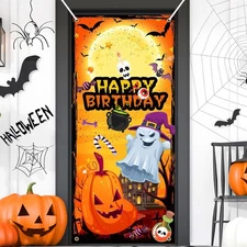 Remerry Halloween Birthday Door Cover Themed Decorations Wall Multicolored 