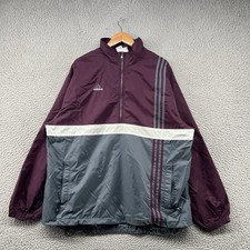 Vintage Adidas Track Jacket Mens XL Red Windbreaker Lined 90s Y2K USA Full Zip
