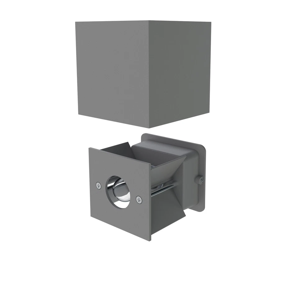 Wandleuchte CUBEL für außen, IP65, Up-/Downlight, schwarz matt, eckig, 1x G9 - Bild 4 von 4