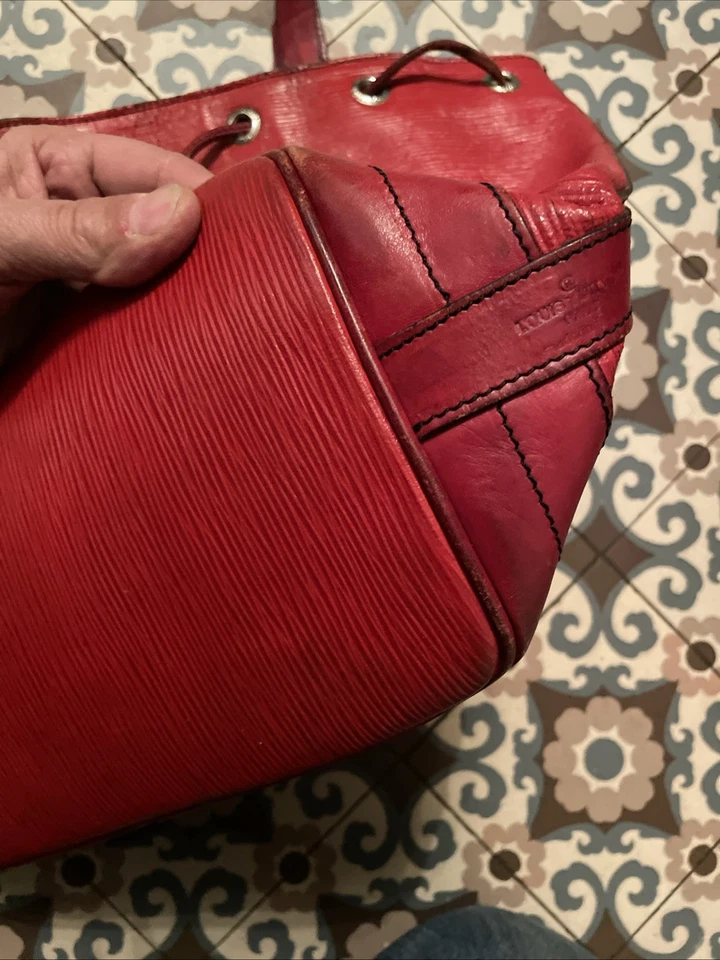 Sac Seau Noé Couleurs Rouge Louis Vuitton Vintage - Photo 4/4