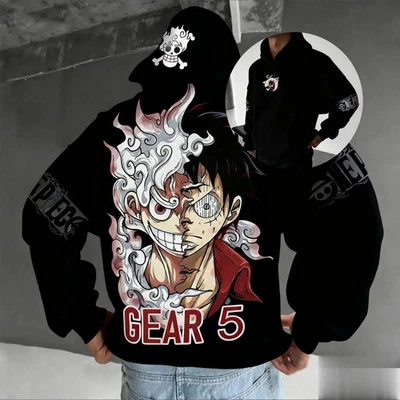 One Piece Luffy Gear 5 Nika Hoodie Men Women Anime Cosplay Pullover Jumper - Image 1 of 4