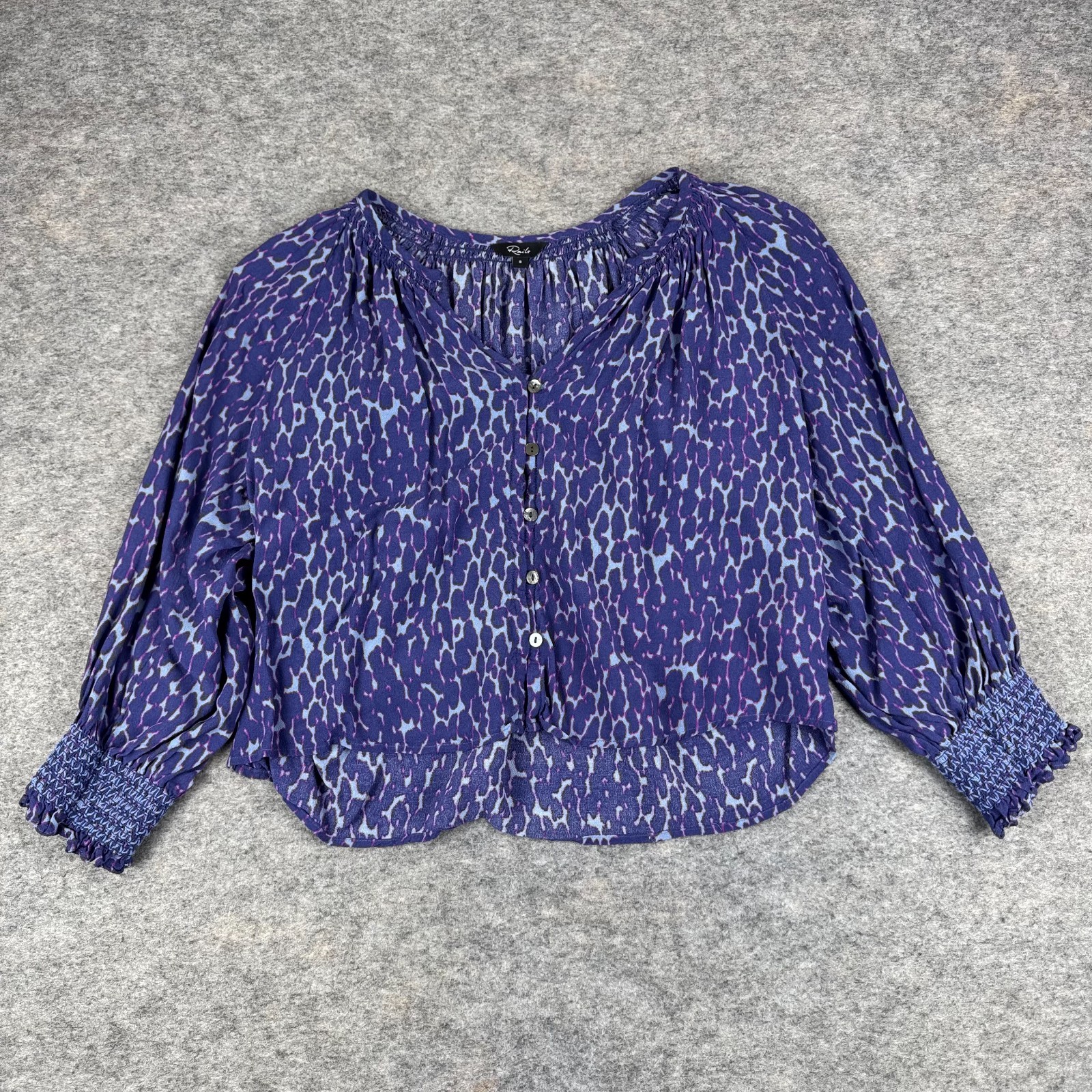 Rails Mariah Static Leopard Button Front Blouse R… - image 1