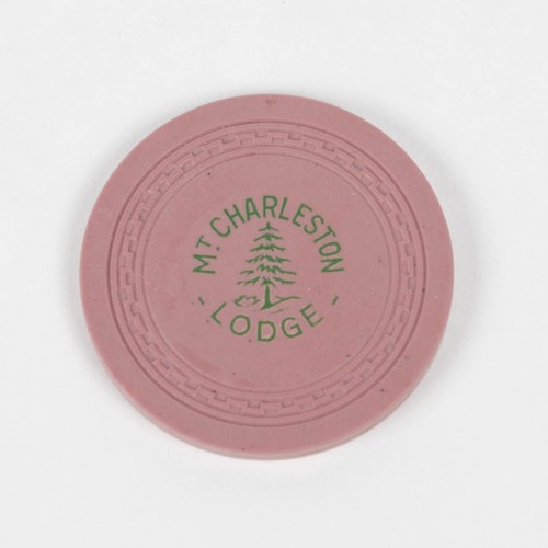 Rare! 1946 MT. CHARLESTON LODGE $25 Casino Poker Chip Zig Zag Nevada Vegas HTF
