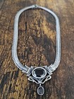 Vintage  835 Silver Necklace Garnet — photo 1