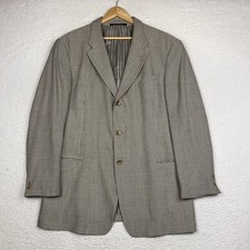 Vintage Armani Collezioni Wool Blend Textured 3 Button Blazer 46 Long Geometric