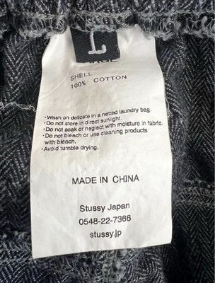 Stussy Elastic Stuff Herringbone Easy Pants 00s Japan Line Cotton