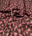 Vintage 1 Yard Pink & Black Groovy Synthetic Crepe Printed Fabric 45" Wide — photo 5