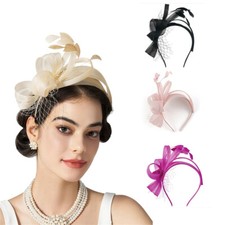 Fascinators Stirnband mit Feder, Damen Tea Party Derby Hut für Kentucky Cocktail