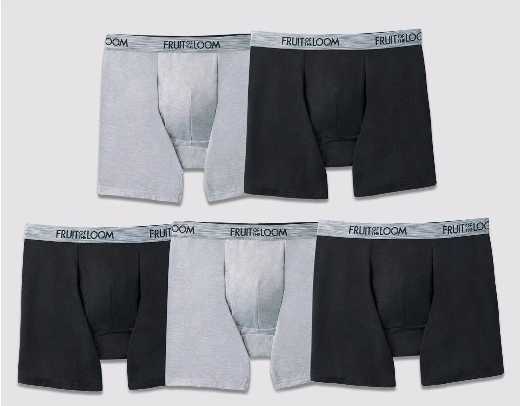 Pack de 5 slips boxer Fruit of the Loom M 32 34 mélange de refroidissement suprême neuf 