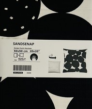 IKEA Sandsenap Kissenbezug weiß schwarz Kissenhülle 50x50  605.278.86 NEU OVP