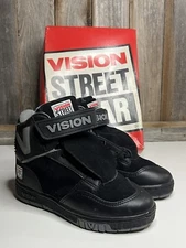 Vision Street Wear Men's Suede Hi Top Retro Skate Shoe SZ 2 1/2 1980's EXC NOS