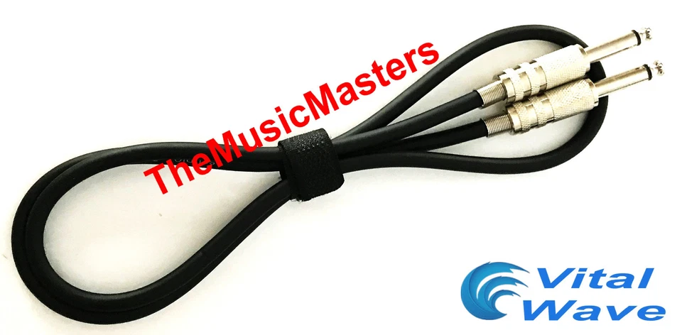 2 Pack 3ft 1/4" Instrument Guitar Bass Amp Keyboard Audio Cable Cord Wire VWLTW - Image 3 of 4