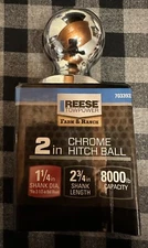 New Reese Towpower 2” Chrome Hitch Ball 1.25” Shank Diameter 2.75” Length 8000lb