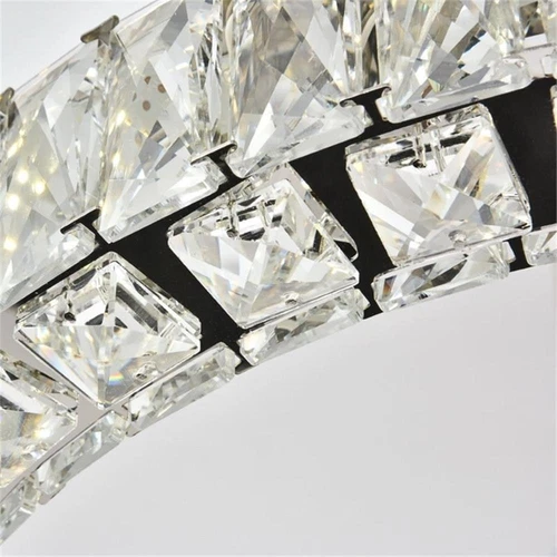 Elegant Lighting Monroe 23.6" Round Royal Cut Crystal LED Chandelier in Chrome - Picture 7 of 8