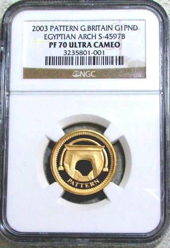 2003 GOLD GREAT BRITAIN NGC PR 70 UC PATTERN POUND EGYPTIAN ARCH BRIDGE