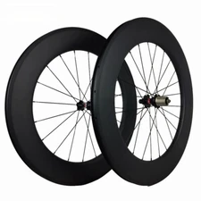 Road/Triathlon Carbon Wheelse 80mm Deep 25mm Width U Shape Clincher Tubeless