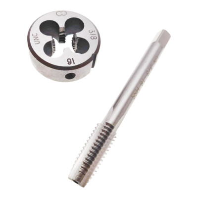 3/8''-16 Tap and Die Set RH Right Hand 3/8-16 UNC Thread Tap Round Die 3/8X16