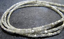 TOP quality Natural Gray White Diamond Cube Box Beads 1.50 to 2mm-Length 4"