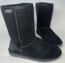 MINNETONKA Black Boots Sz 8 Women Sheepskin Shearling Lined Warm