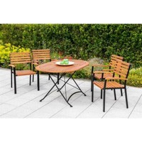 Merxx GartenmöBel Schlossgarten Set 5Tlg. 4 Stapelsessel + 1 Klapptisch Oval