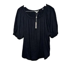 Max Studio Black Blouse Dolman Sleeve Round Neck Pullover Size M Tunic Style NWT