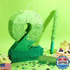 WinnerWhy Number Piñata Decorations 16 Inch Gradient Green Number Piñata with