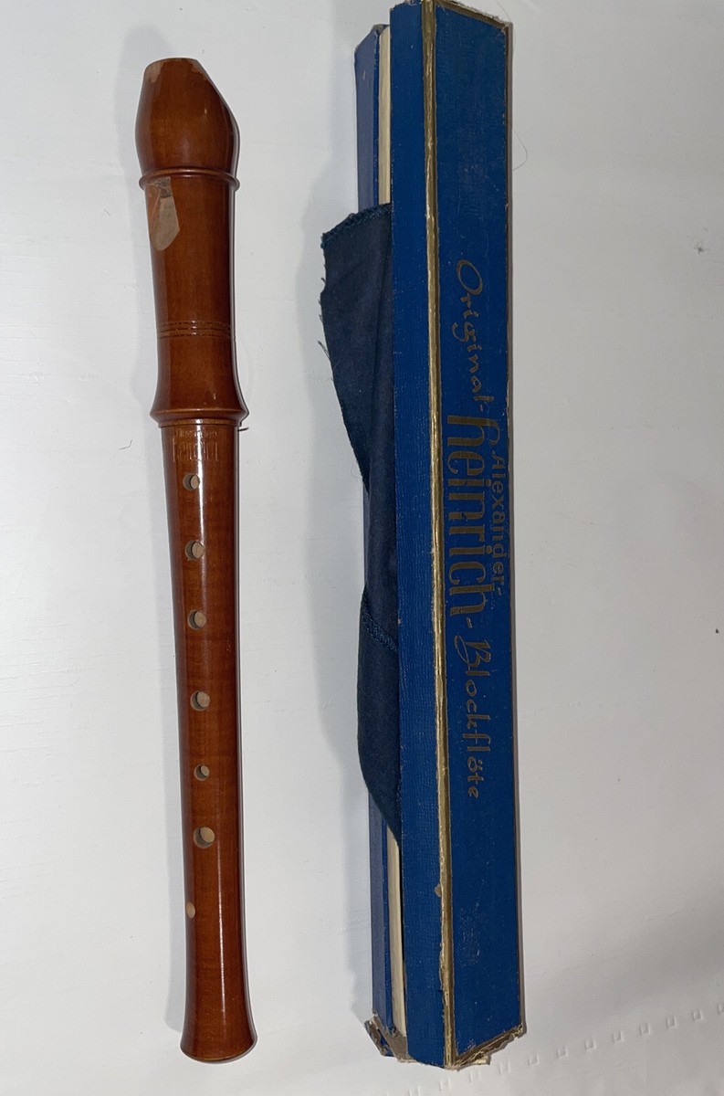 Vintage Original Alexander Heinrich Blockflöte Recorder + Case