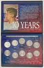 10 Years Of Kennedy Half Dollars ~ Includes 1965 & 1969-D 40% Silver Half Dollar