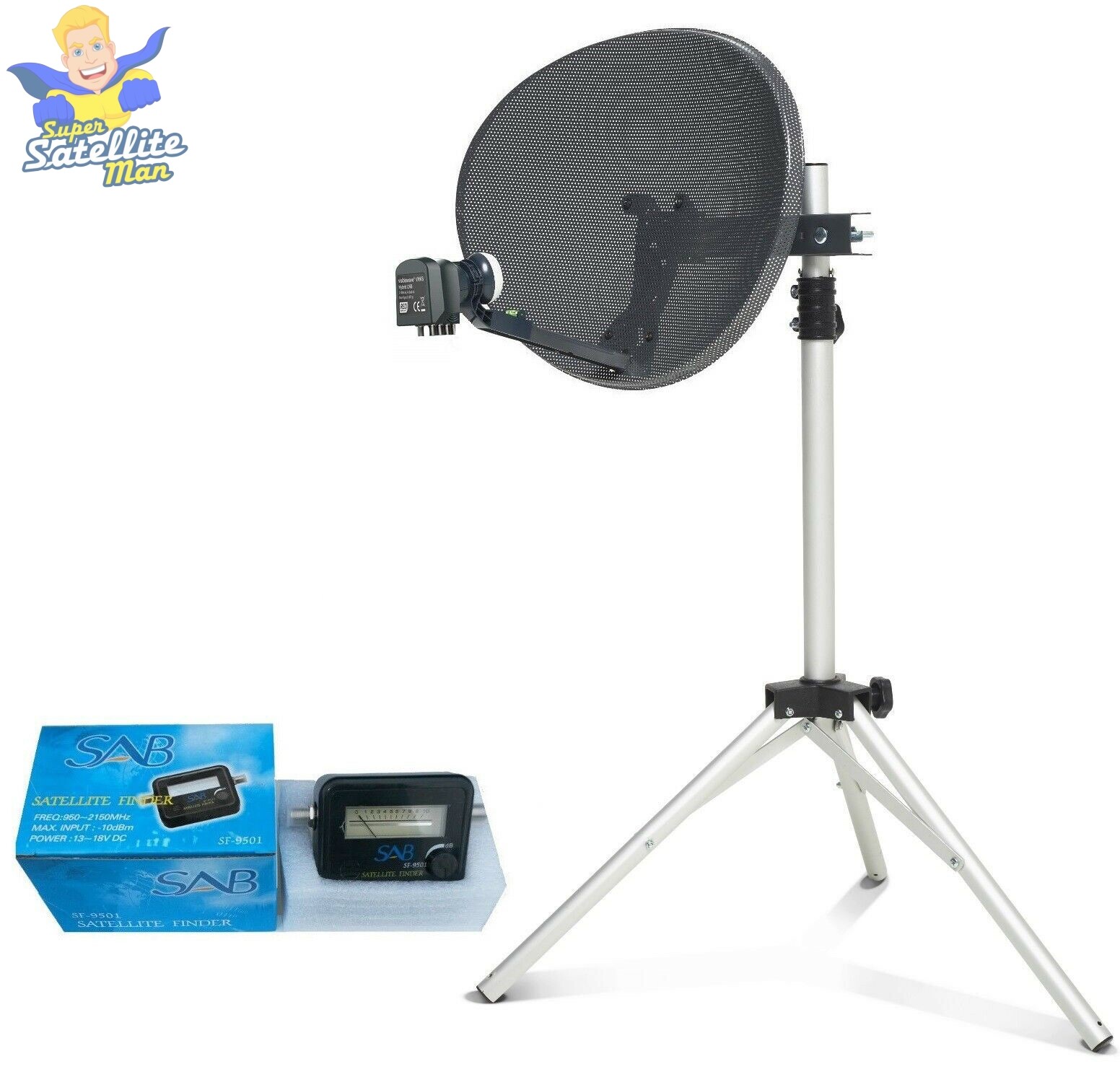 60cm Dish Hybrid LNB to FIT Sky HD+ Q tripod + Satellite Finder portable camping eBay