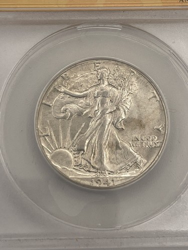 1941 50C AU 55 Walking Liberty - Picture 2 of 4
