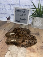 Madewell Women's Slippers in Leopard Recycled Faux Fur Size 7