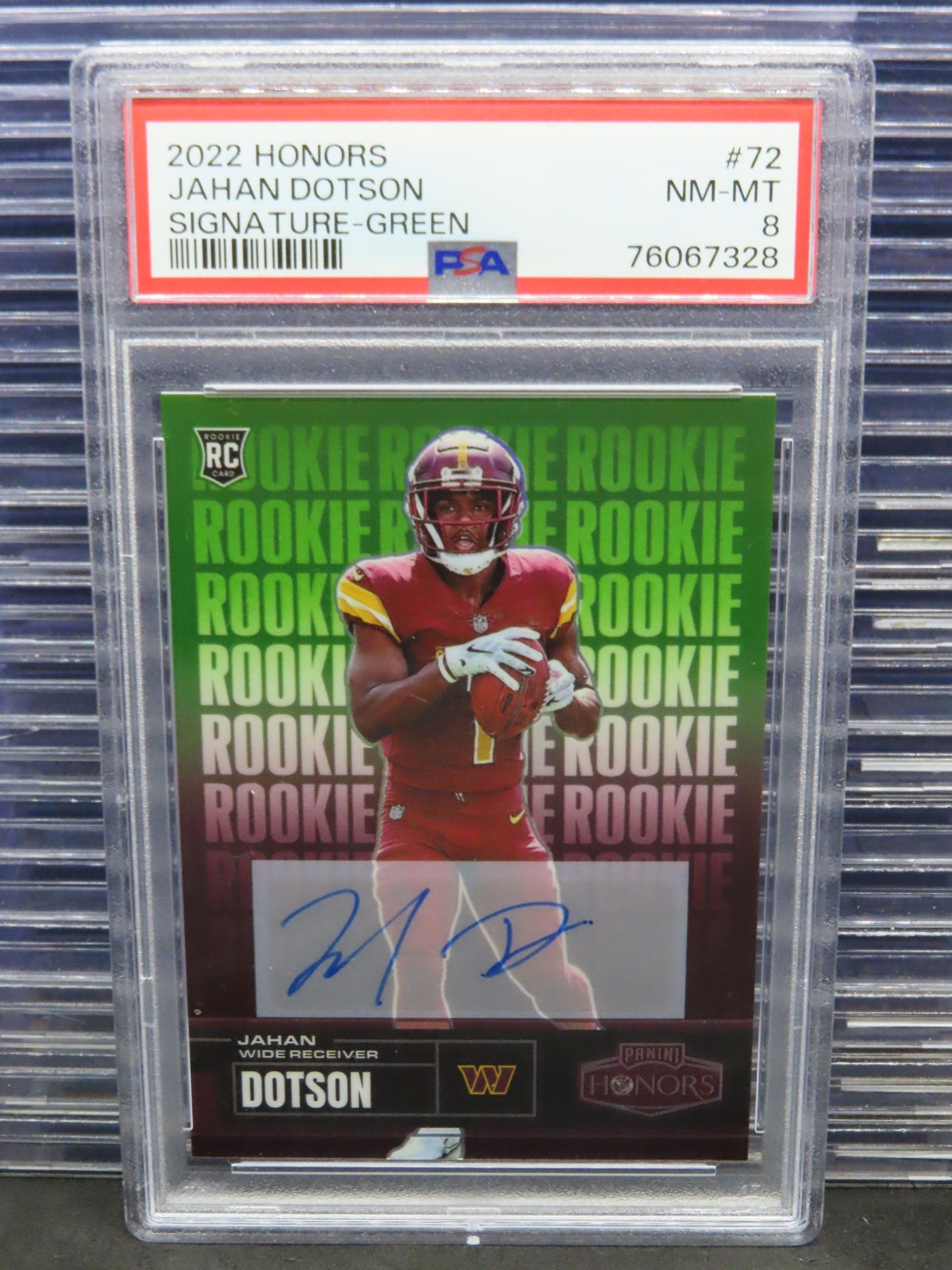 Jahan Dotson Panini Honors #72 Signature-Green