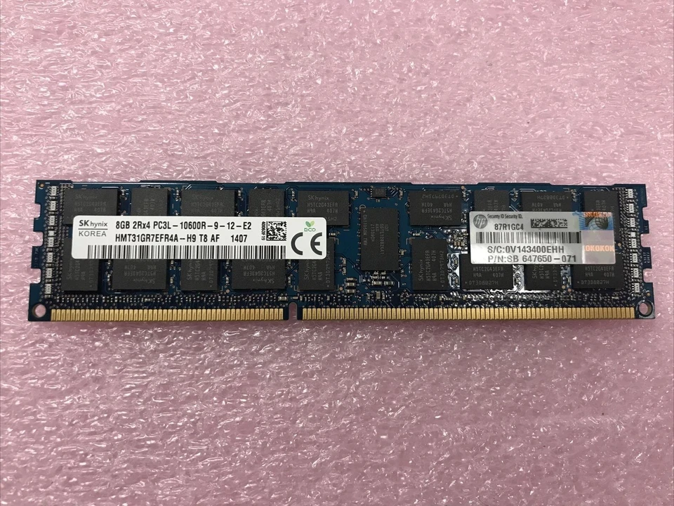 Hynix 16GB Kit 2x8GB 2Rx4 PC3L-10600R-9-12-E2 Ram HMT31GR7EFR4A-H9 - Image 2 of 4