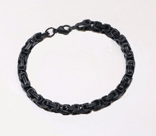Small Black Bracelet 5mm Square Byzantine Link 214